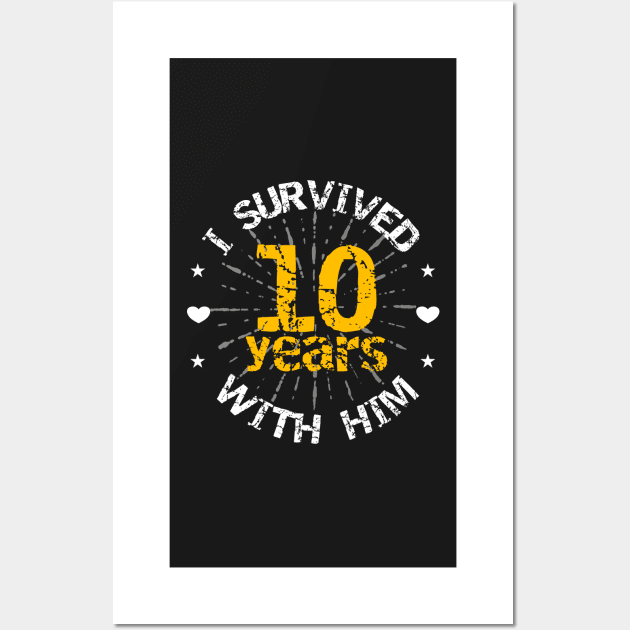 Funny 10th anniversary wedding gift for wife Wall Art by PlusAdore